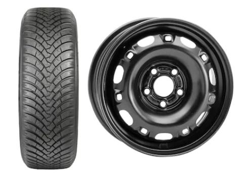 Roata completa VW Polo, Skoda Fabia, Seat Ibiza janta otel ALCAR 5210 5x14 + anvelopa Iarna Falken HS01 165/70R14 81T Roti complete Skoda